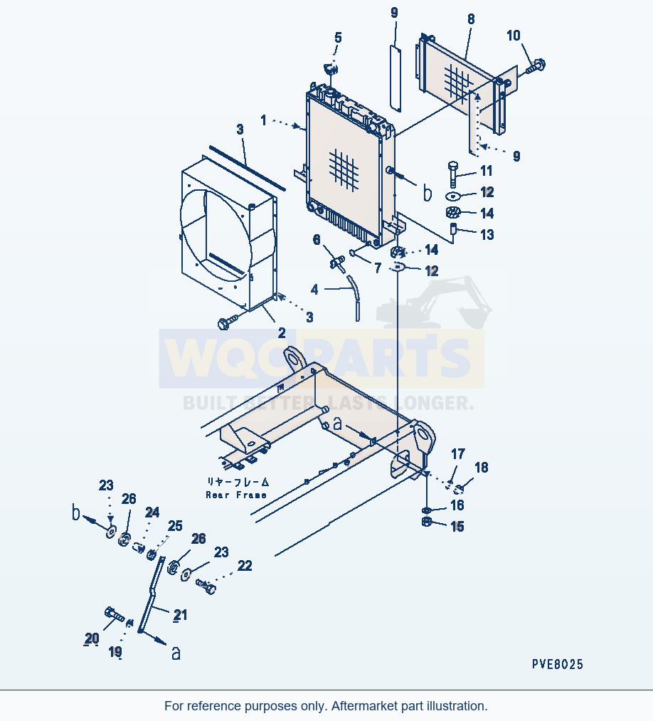 Komatsu WA180L-3 Radiator parts diagram