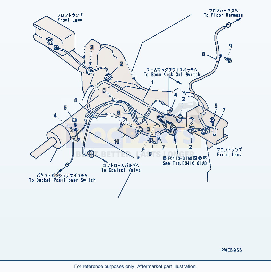 Komatsu WA180L-3 Main Harness (Front Frame Line) parts diagram