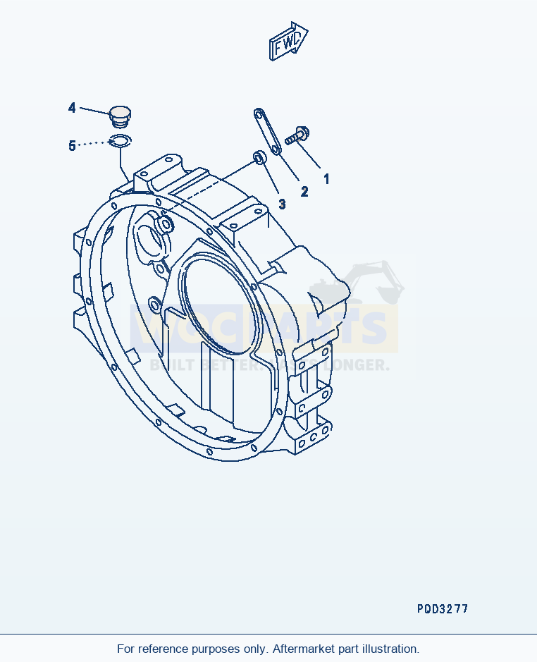 Komatsu WA180L-3 Flywheel Housing Plug And Plate(#26264143-) parts diagram