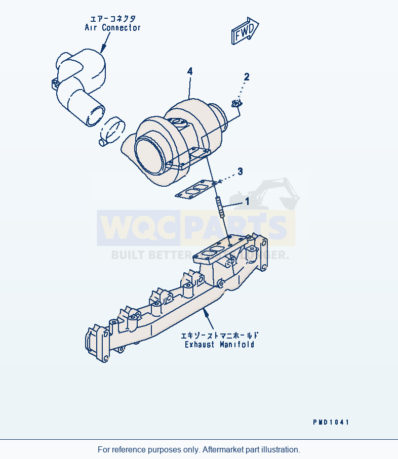 Komatsu WA180L-3 Turbocharger Mounting(#26200929-26232909) parts diagram