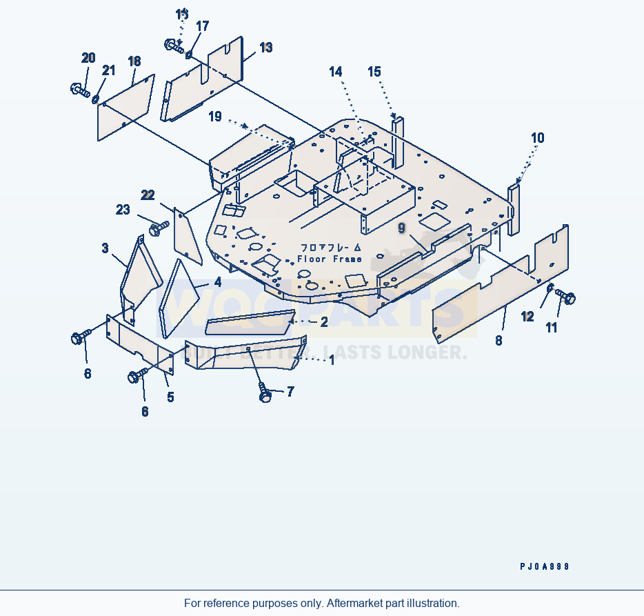 Komatsu WA180L-3 Floor Cover parts diagram