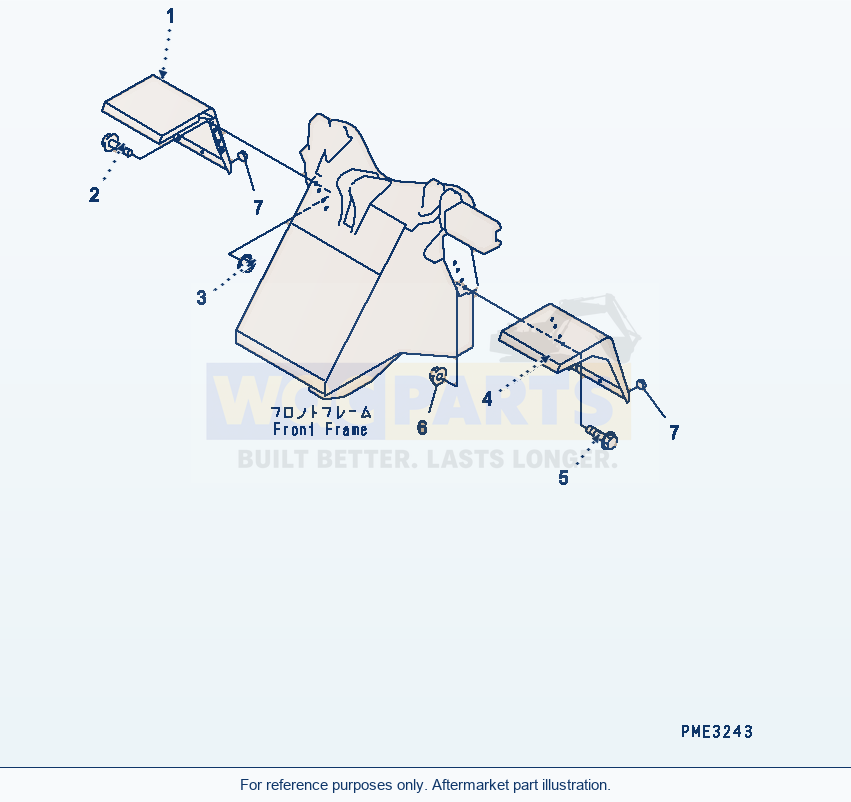 Komatsu WA180L-3 Front Fender parts diagram