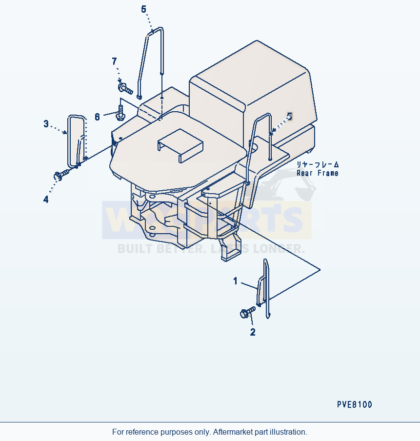 Komatsu WA180L-3 Hand Rail (Without Cab) parts diagram