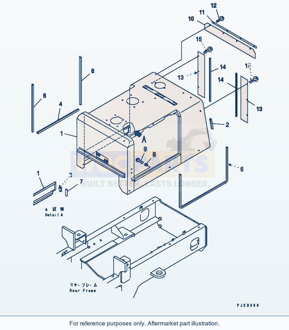 Komatsu WA180L-3 Hood (Engine Hood) parts diagram