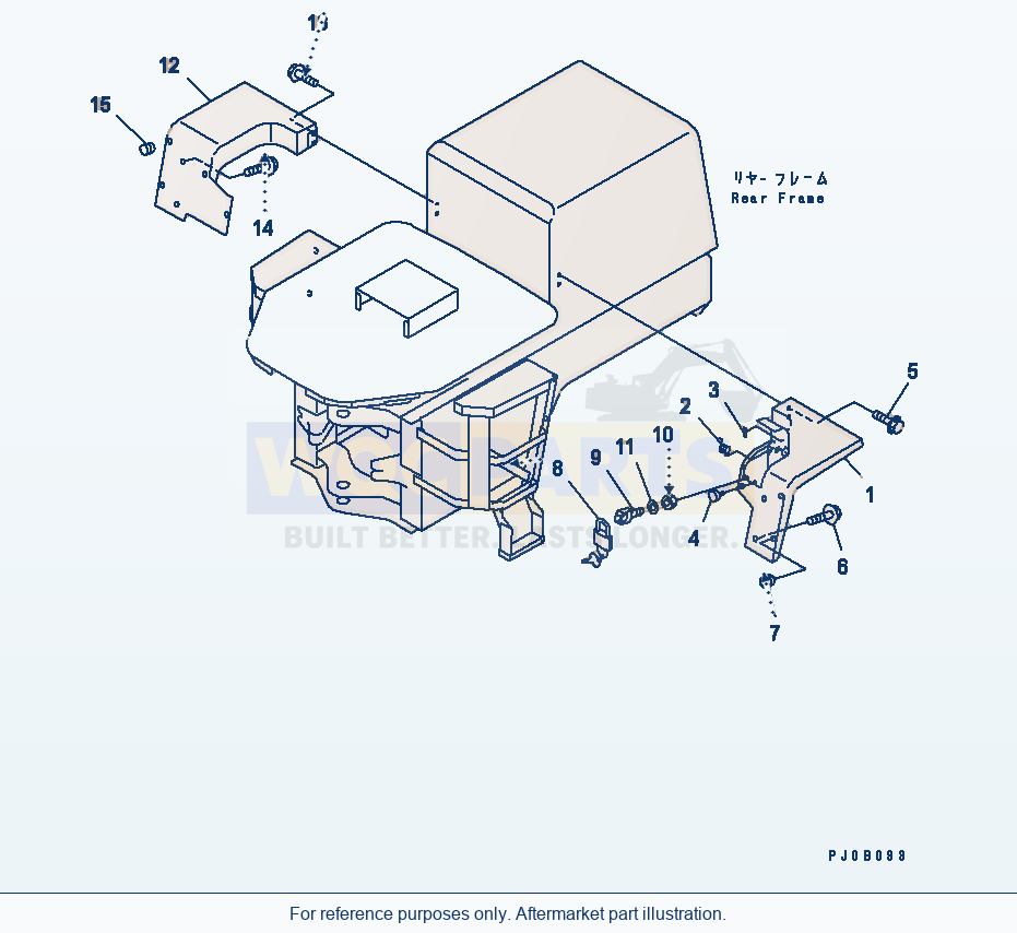 Komatsu WA180L-3 Rear Fender (Without Cab) (Anti Vandalism) parts diagram