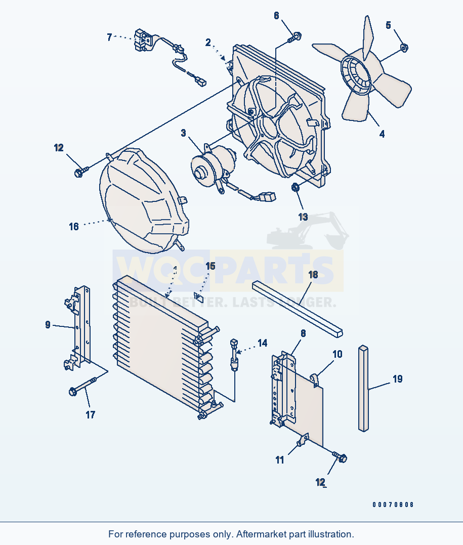 Komatsu WA180L-3 Air Conditioner (Condensor) parts diagram