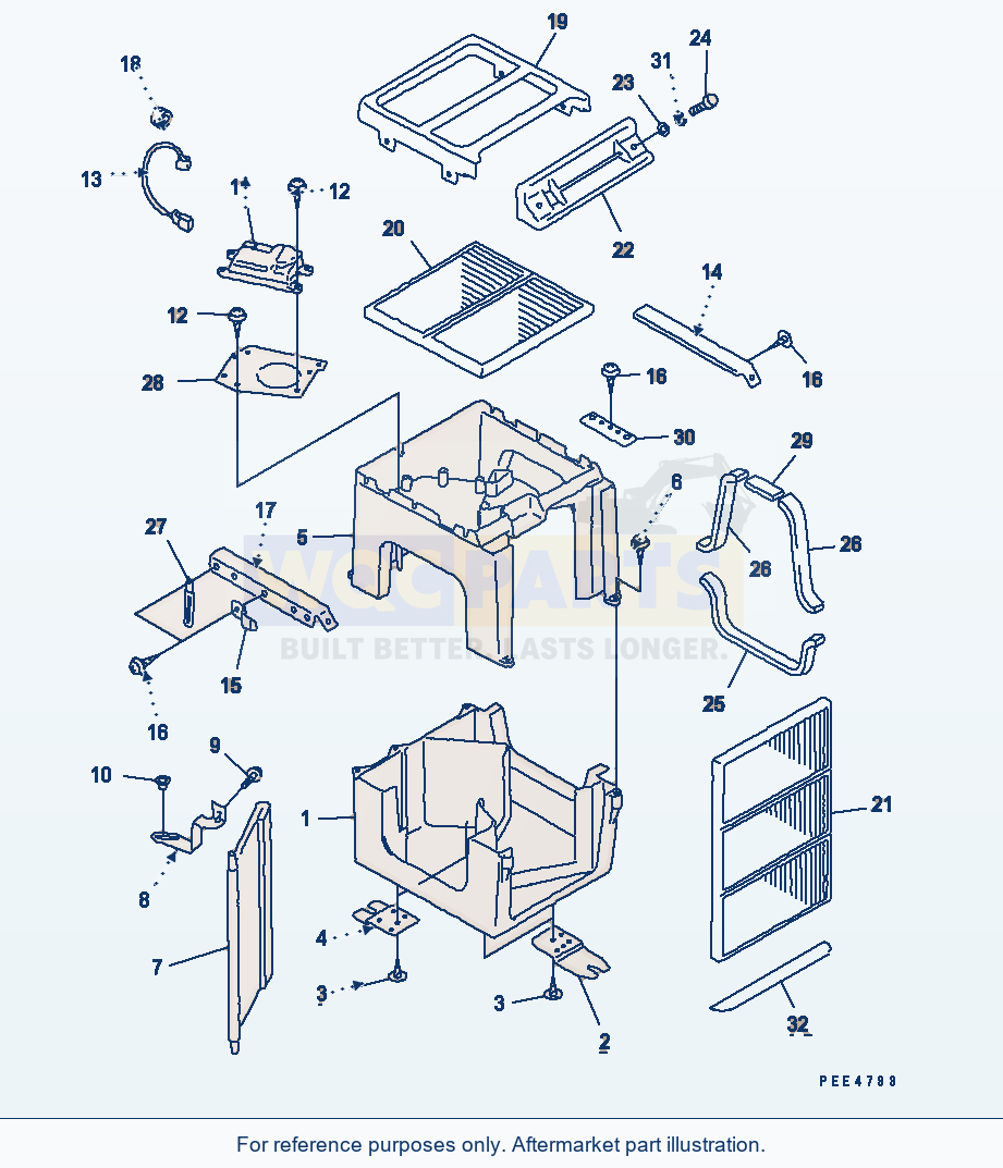 Komatsu WA180L-3 Air Conditioner Or Heater (Damper) parts diagram