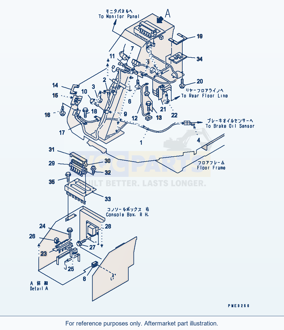 Komatsu WA180L-3 Floor Harness parts diagram