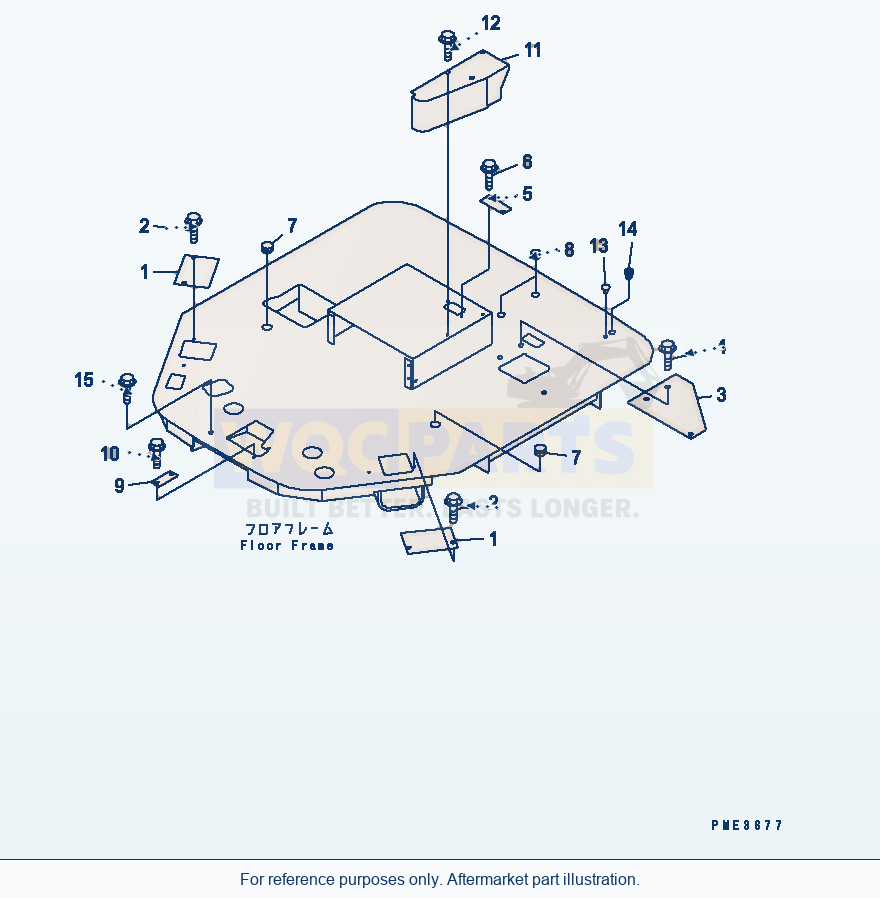 Komatsu WA180L-3 Floor (Plate And Mounting) (With Cab) parts diagram