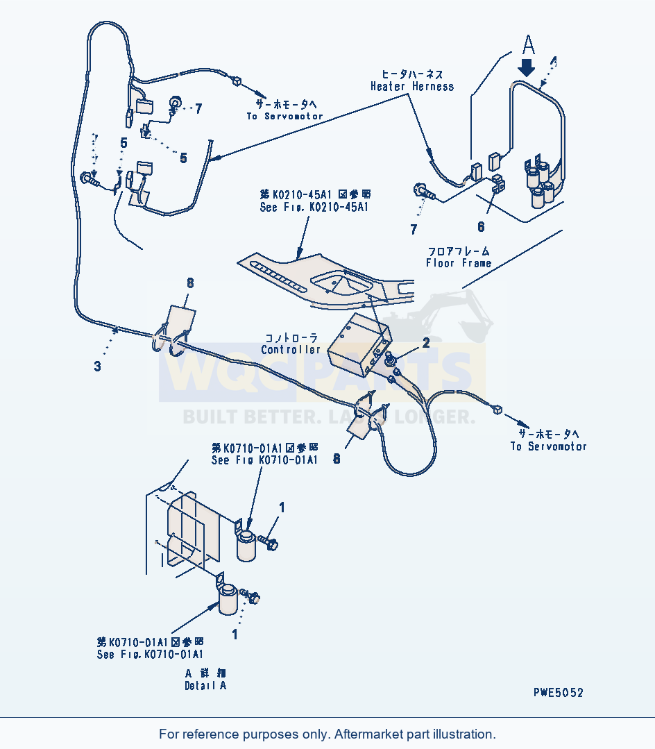 Komatsu WA180L-3 Heater (Electrical System) parts diagram