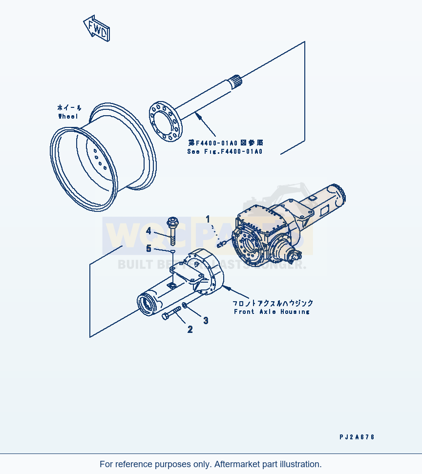 Komatsu WA180L-3 Front Axle (Mounting Parts) parts diagram