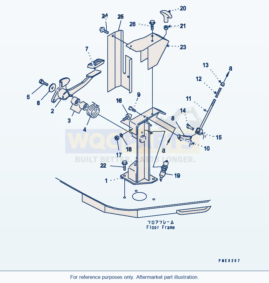 Komatsu WA180L-3 Parking Brake Control Parts (Pedal And Lever) parts diagram