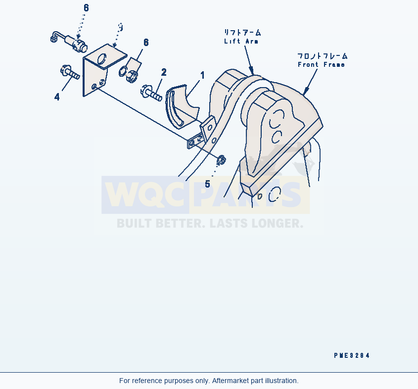 Komatsu WA180L-3 Lift Arm And Bellcrank (Boom Kick Out) parts diagram