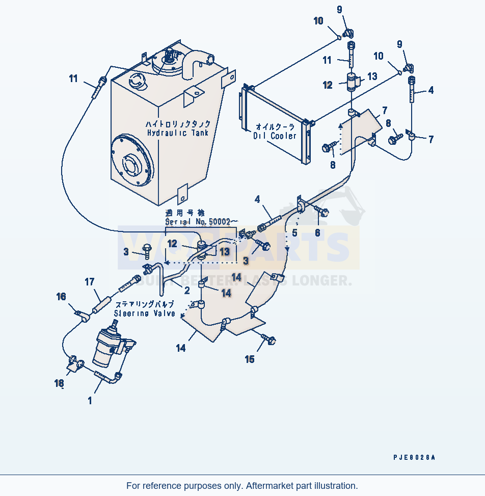 Komatsu WA180PT-3 Radiator (Cooling Line) parts diagram