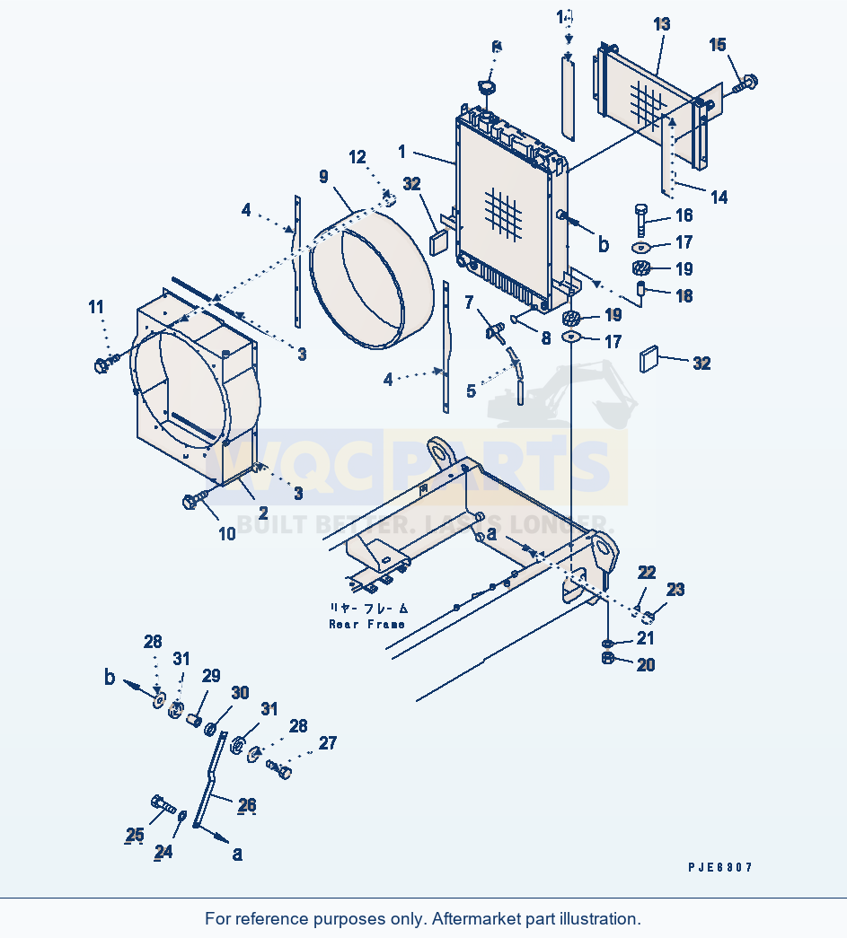 Komatsu WA180PT-3 Radiator parts diagram