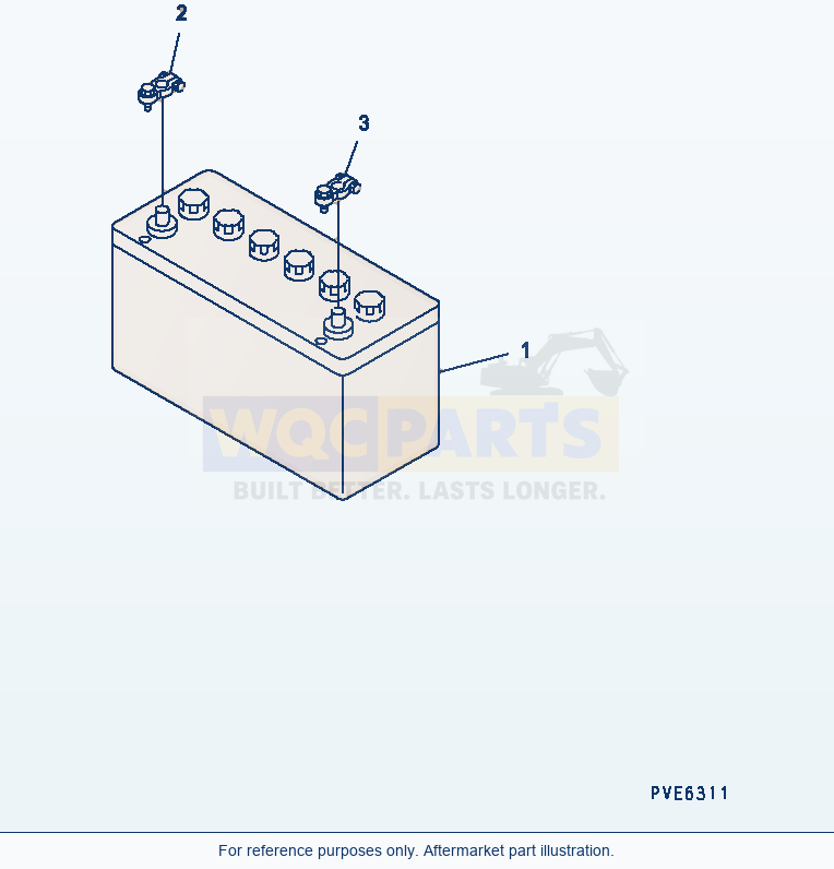 Komatsu WA180PT-3 Battery (12V 110Ah) parts diagram