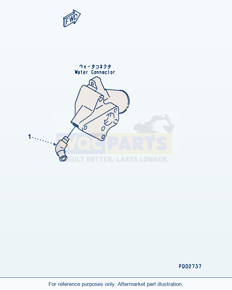 Komatsu WA180PT-3 Water Connector Elbow(#26222494-) parts diagram