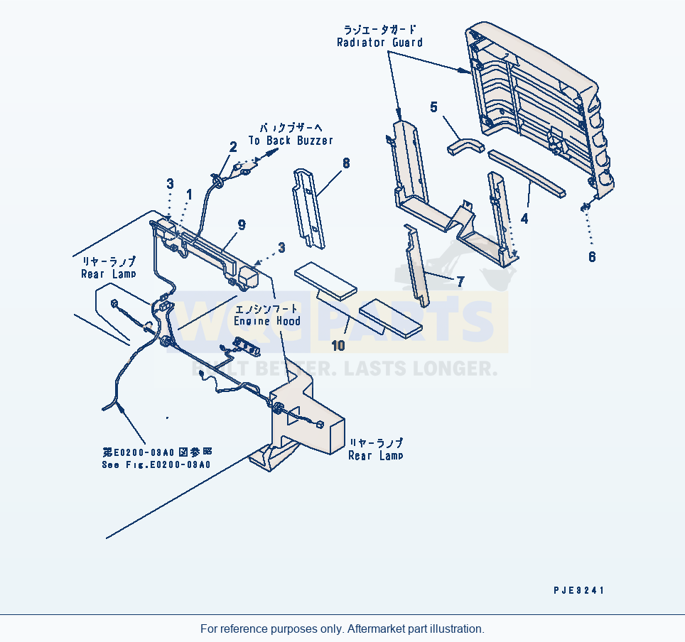 Komatsu WA180PT-3 Radiator Guard (Electrical System And Sheet) parts diagram