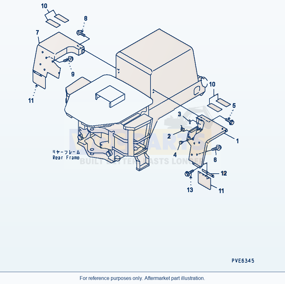 Komatsu WA180PT-3 Rear Fender parts diagram