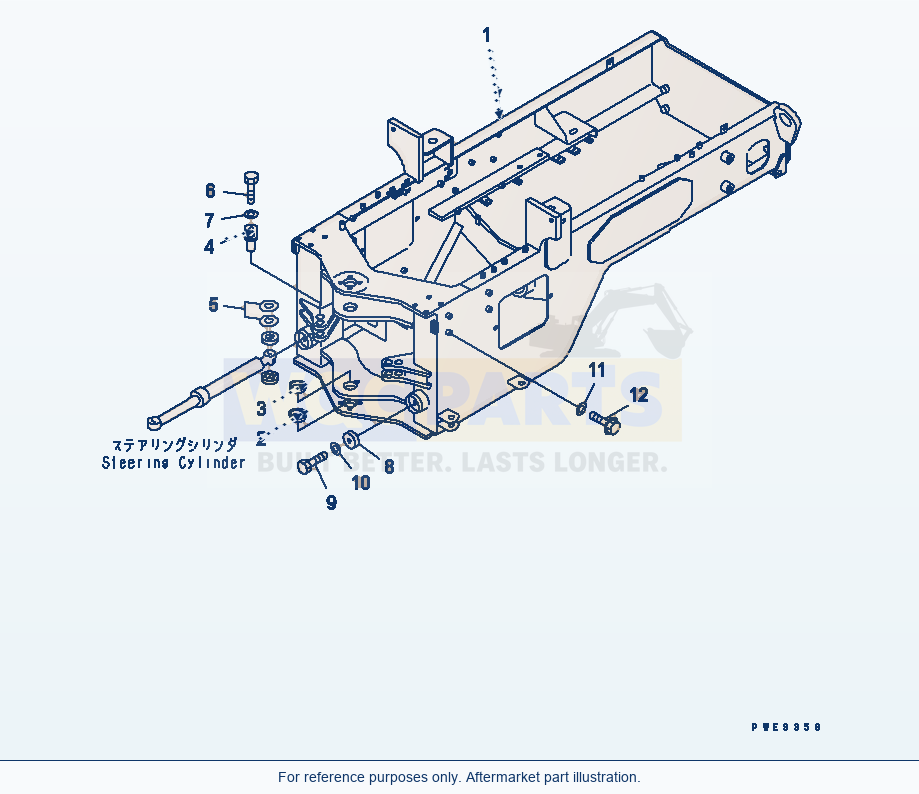 Komatsu WA180PT-3 Rear Frame parts diagram