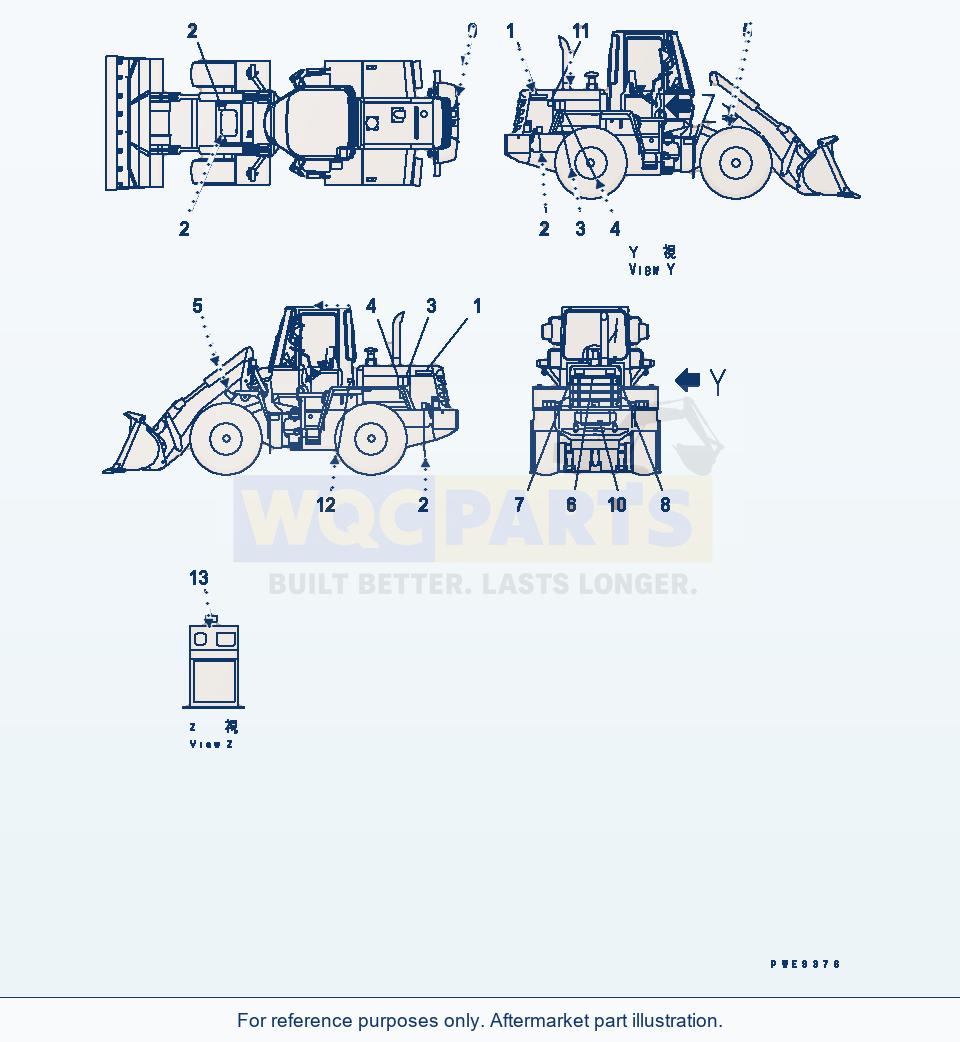 Komatsu WA180PT-3 Marks And Plates (German) parts diagram