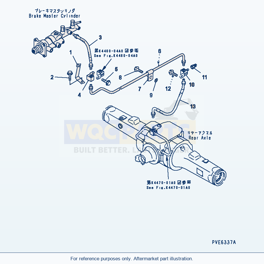 Komatsu WA180PT-3 Brake Control (Rear Brake Line) parts diagram