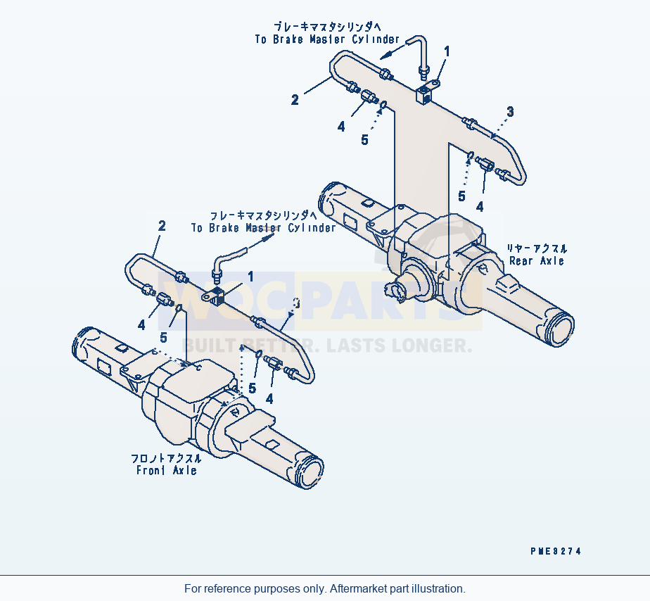 Komatsu WA180PT-3 Brake Piping parts diagram