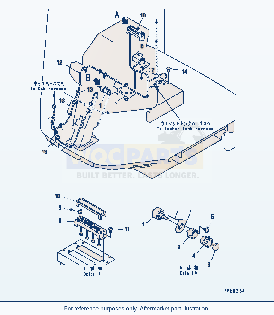 Komatsu WA180PT-3 Electrical System (Cab Inside) parts diagram