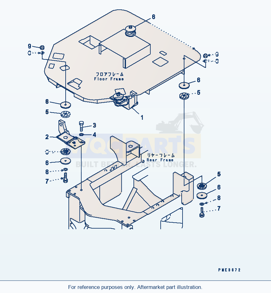 Komatsu WA180PT-3 Floor Support (Rops) parts diagram