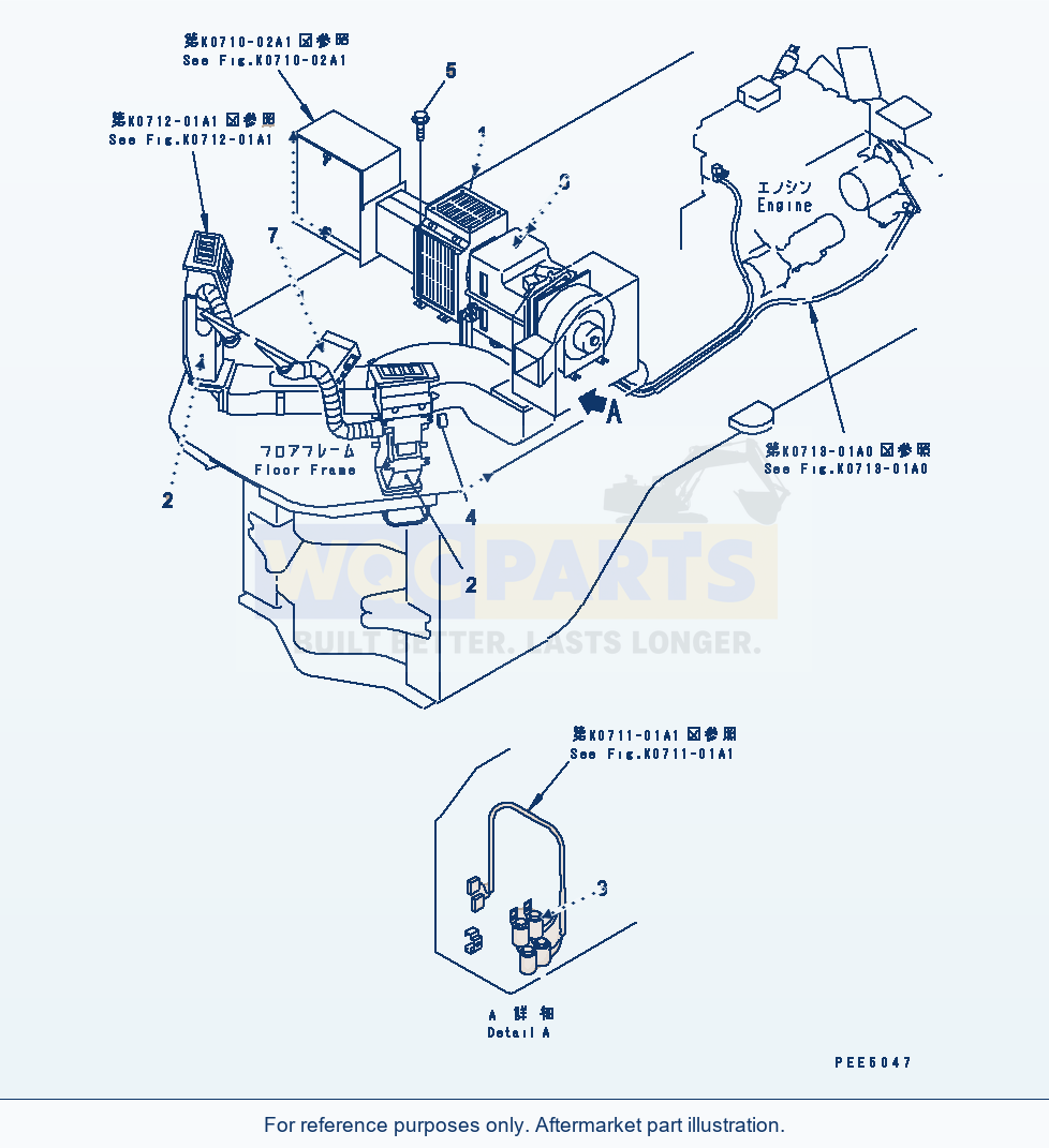 Komatsu WA180PT-3 Heater (Heater Unit) parts diagram