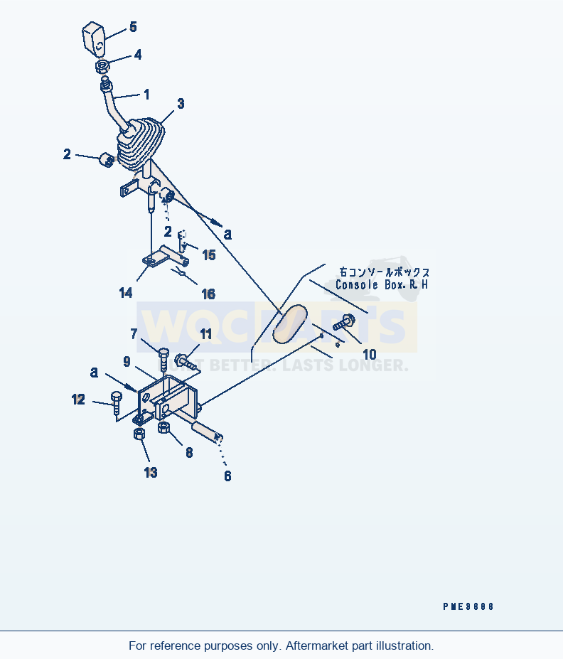 Komatsu WA180PT-3 Loader Control (Attachment Control Lever) parts diagram