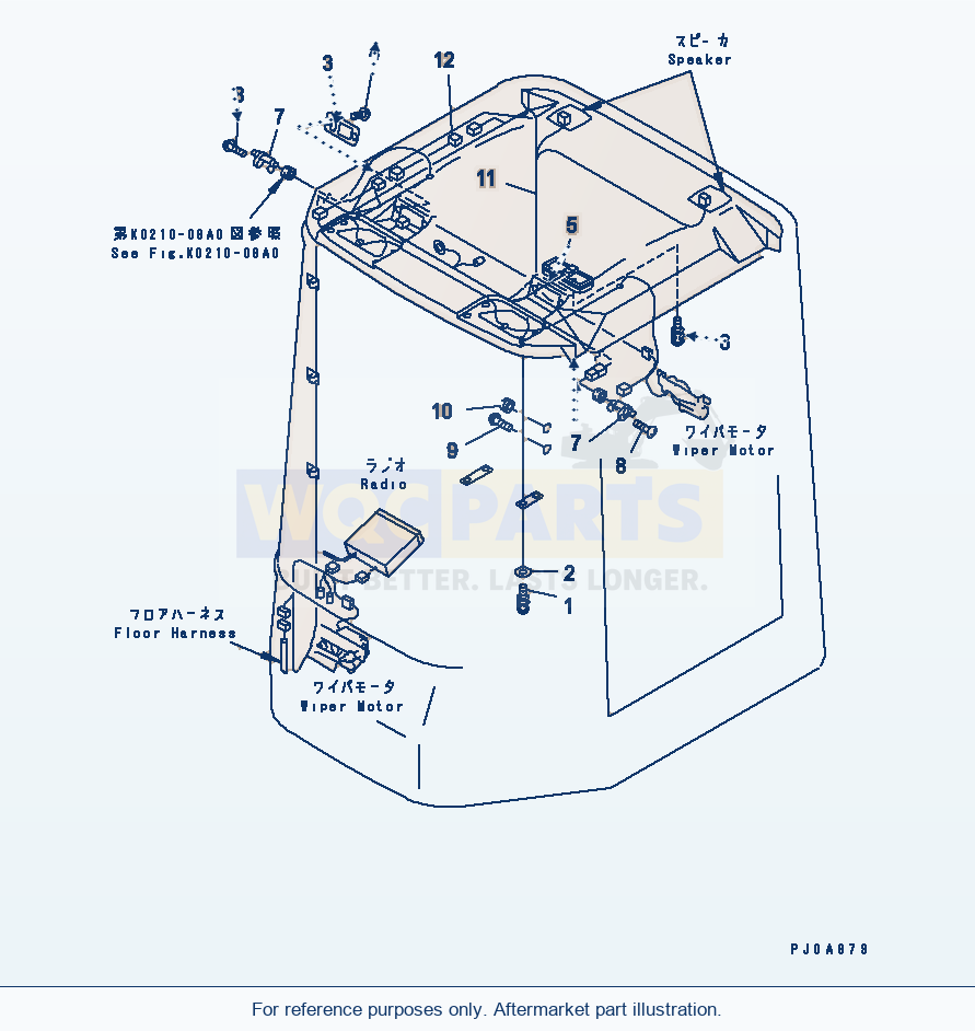 Komatsu WA180PT-3 Rops Cab (Electrical System)(#51001-) parts diagram
