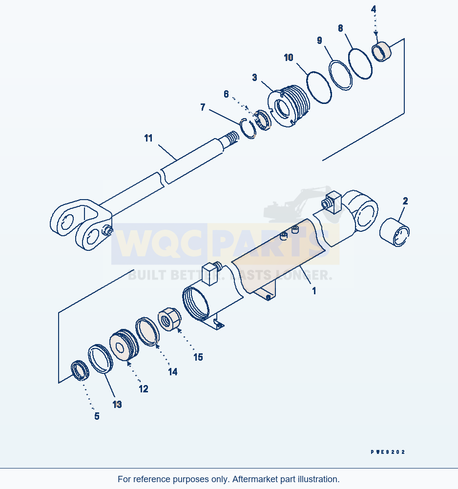 Komatsu WA180PT-3 Dump Cylinder (For Parallel Link) parts diagram