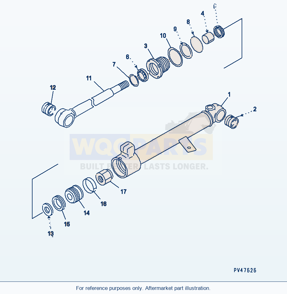 Komatsu WA180PT-3 Steering Cylinder(#50001-51000) parts diagram