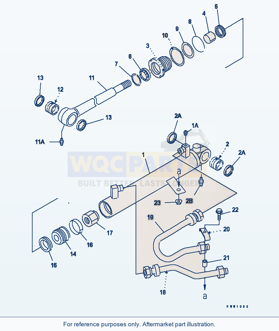 Komatsu WA180PT-3 Steering Cylinder(#51001-) parts diagram