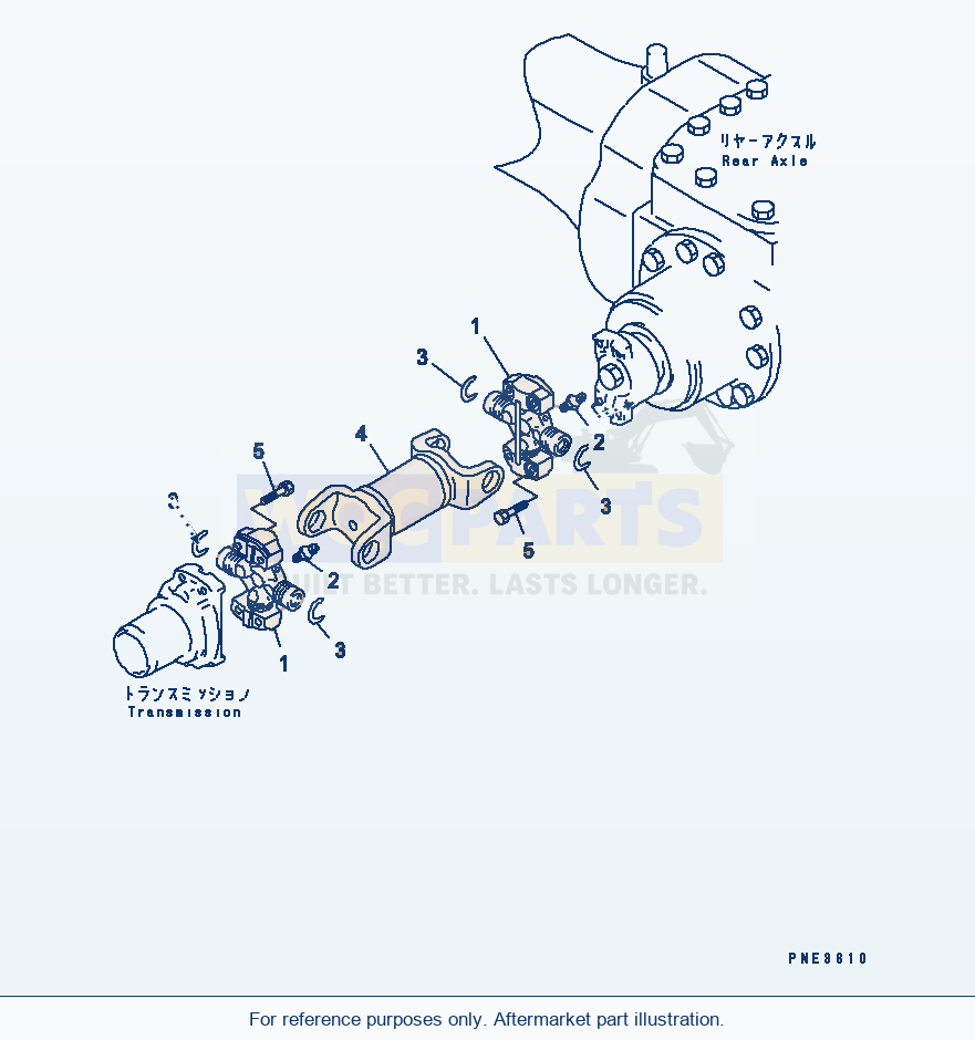 Komatsu WA180PT-3 Drive Shaft (Rear) parts diagram