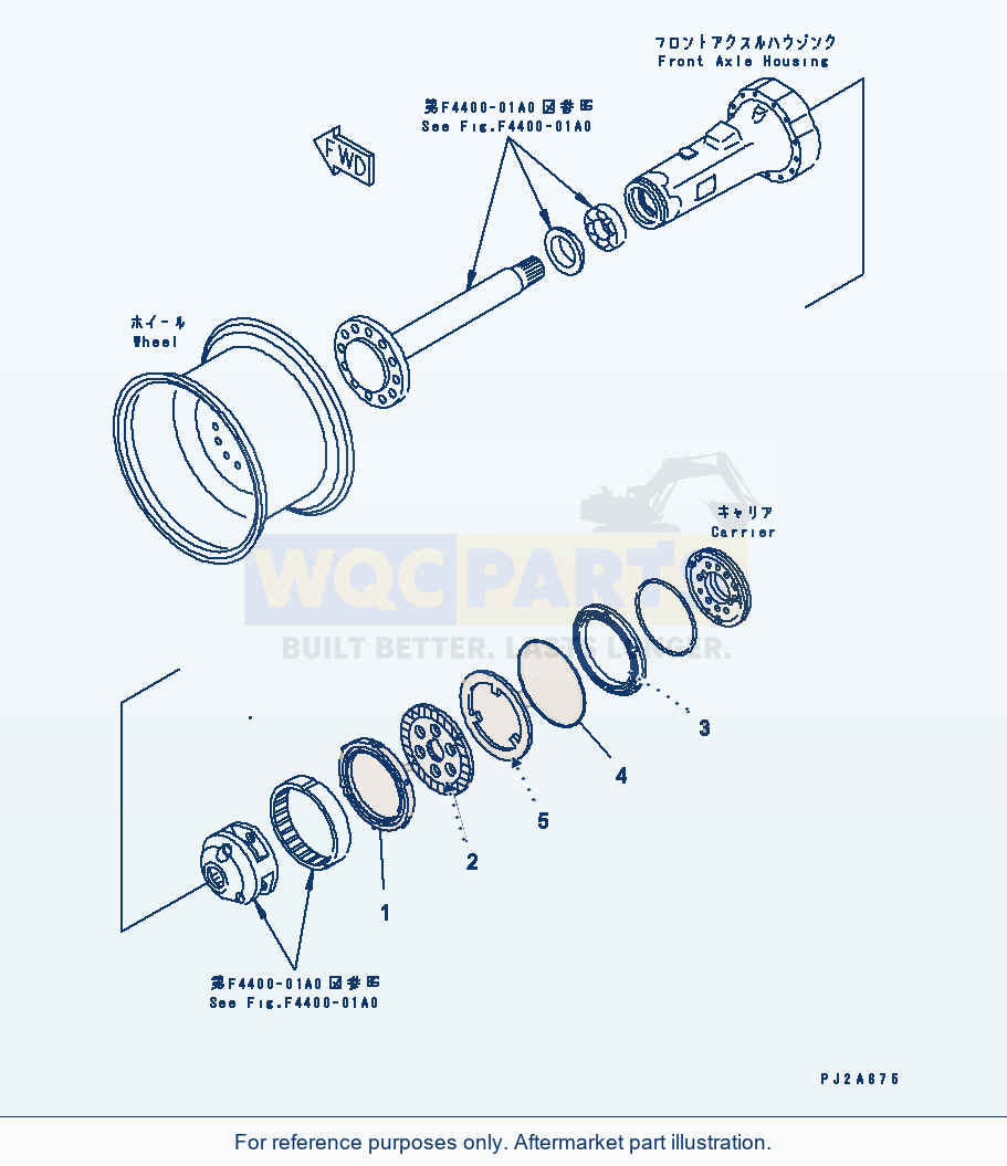 Komatsu WA180PT-3 Front Axle (Brake) parts diagram