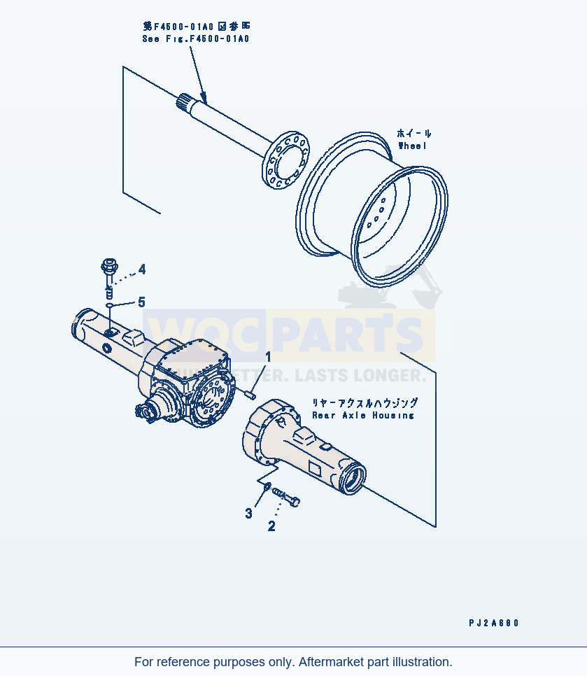 Komatsu WA180PT-3 Rear Axle (Mounting Parts) parts diagram