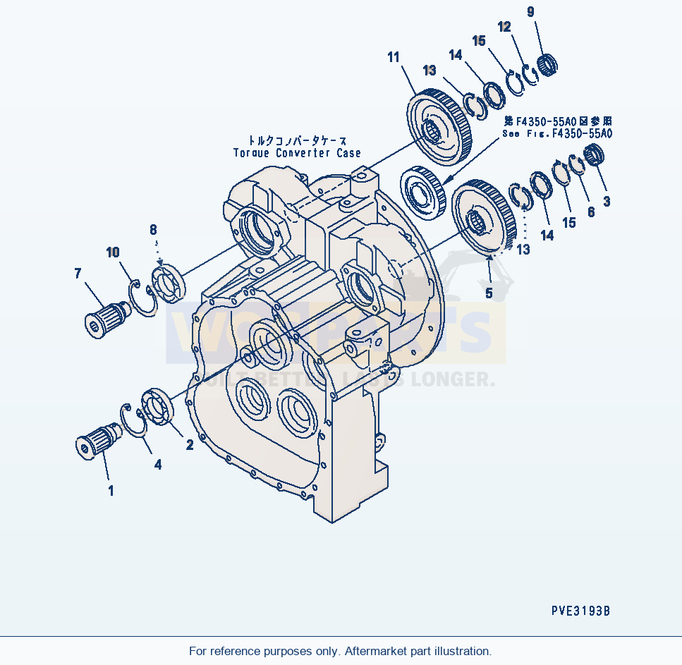 Komatsu WA180PT-3 Transmission (P.T.O.) parts diagram