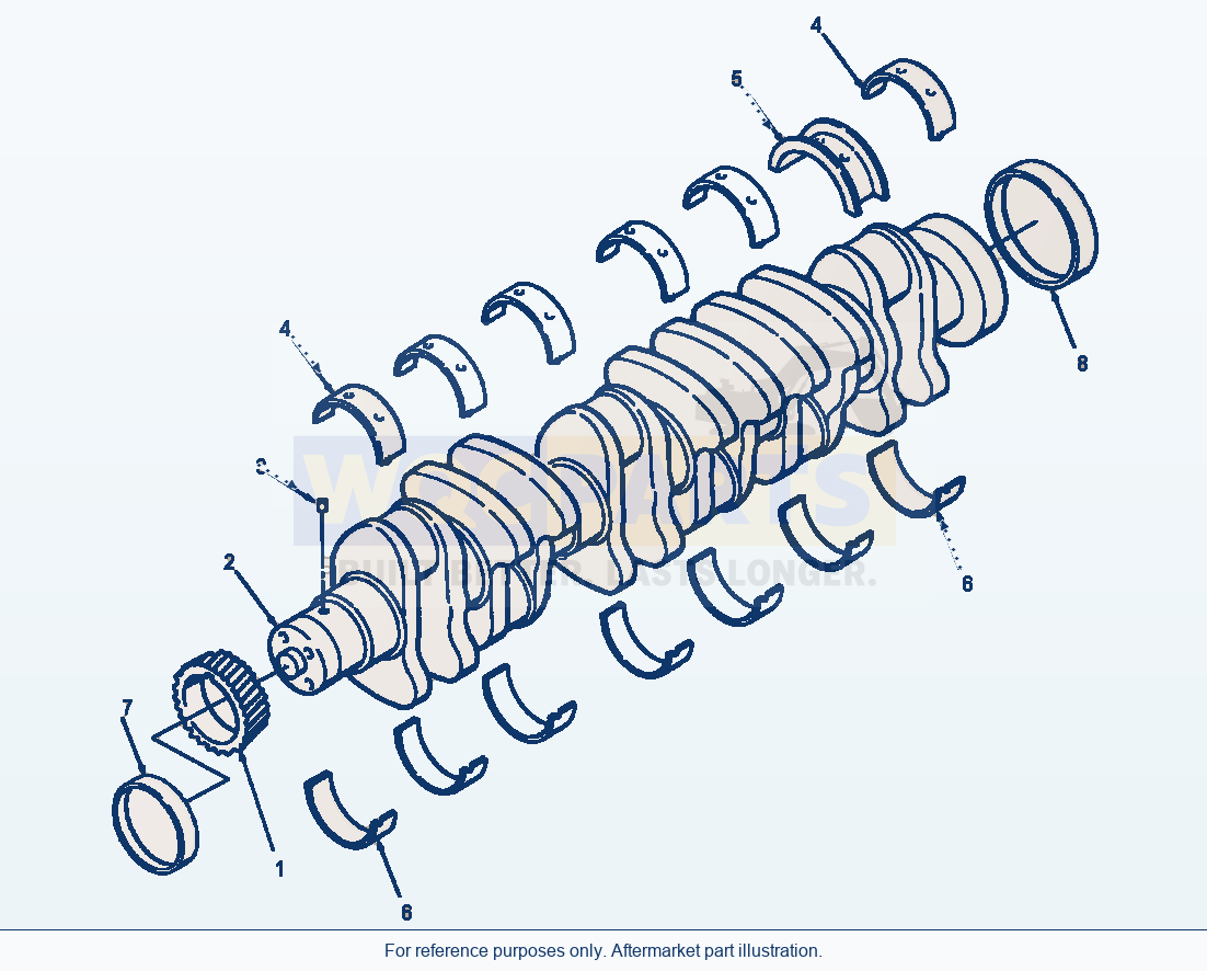 Komatsu WA180PT-3L Crankshaft (E2At610T.001) parts diagram