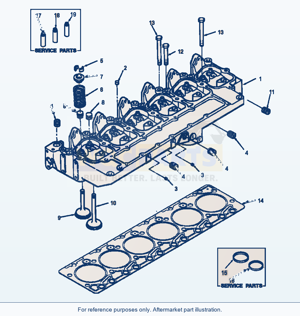 Komatsu WA180PT-3L Cylinder Head (E1Ac6B.003) parts diagram