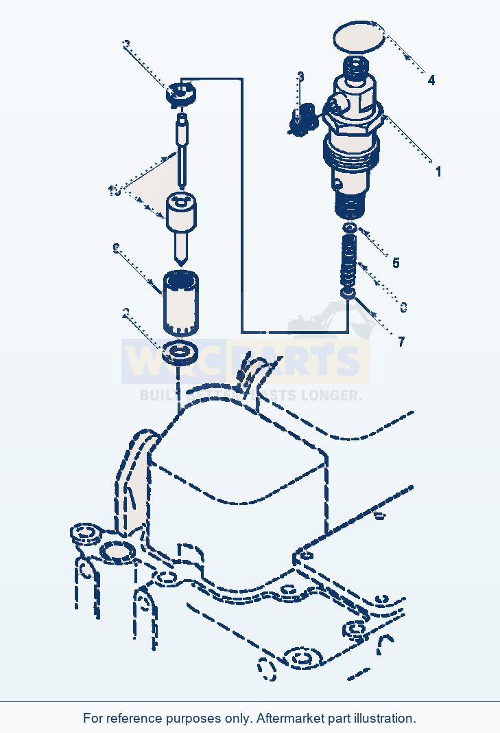 Komatsu WA180PT-3L Fuel Injector (E4Al6B.005) parts diagram