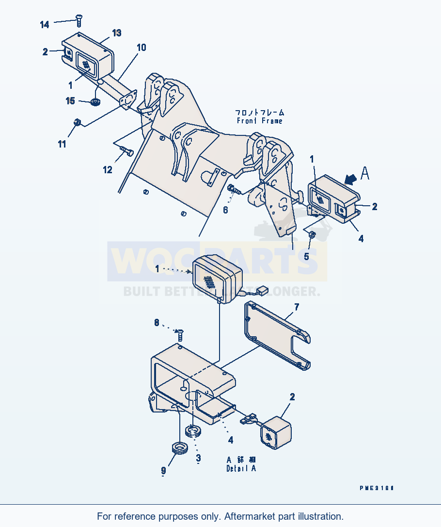 Komatsu WA180PT-3MC Front Light parts diagram