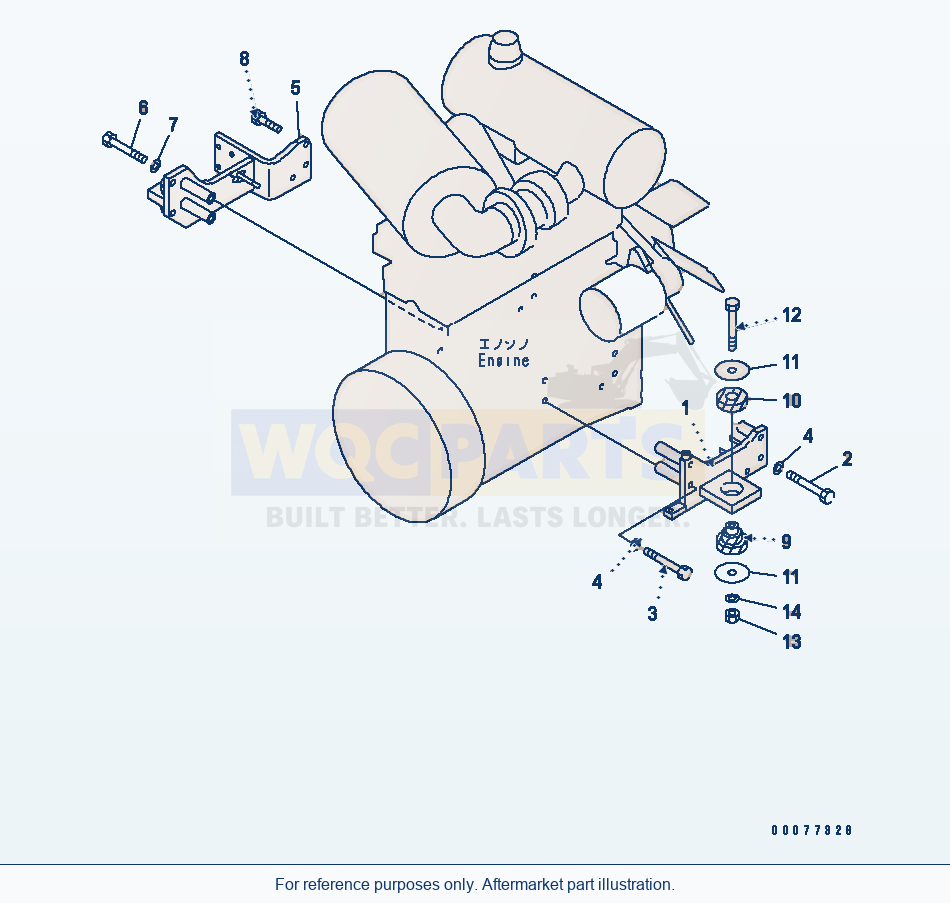 Komatsu WA180PT-3MC Engine Mounting Parts parts diagram