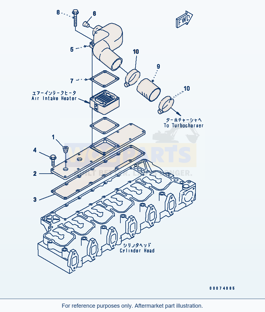 Komatsu WA180PT-3MC Air Intake Manifold parts diagram