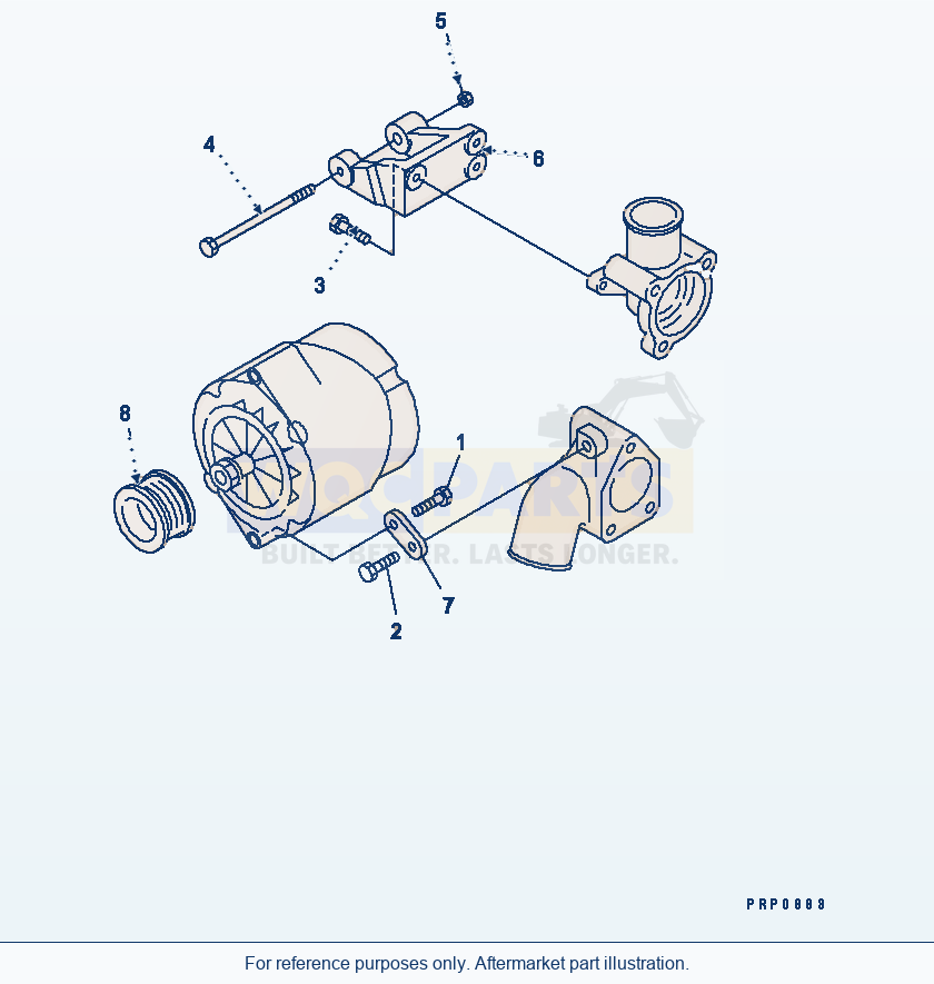 Komatsu WA180PT-3MC Alternator Mounting parts diagram