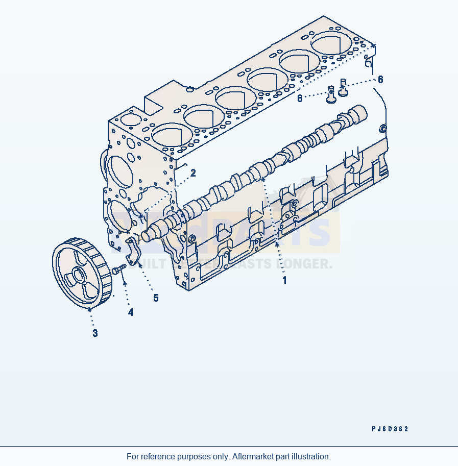 Komatsu WA180PT-3MC Camshaft parts diagram