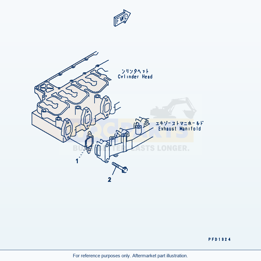 Komatsu WA180PT-3MC Exhaust Manifold Mounting parts diagram