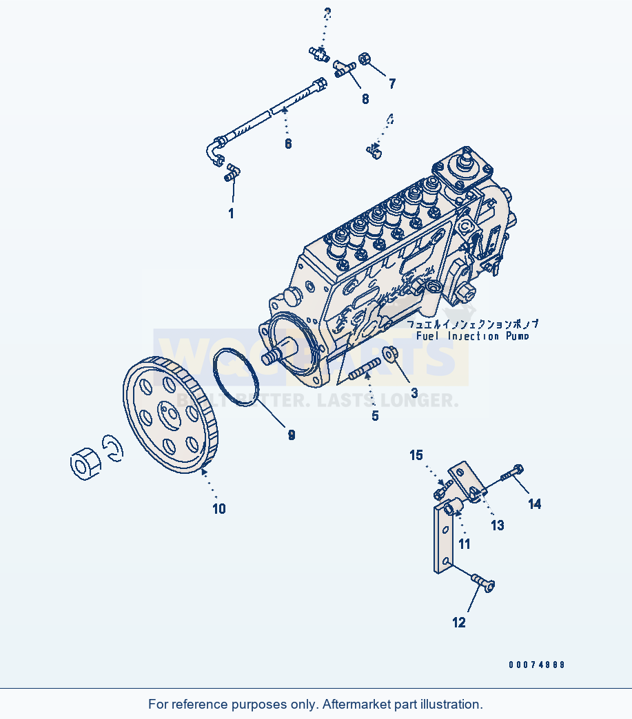 Komatsu WA180PT-3MC Fuel Pump Coupling parts diagram
