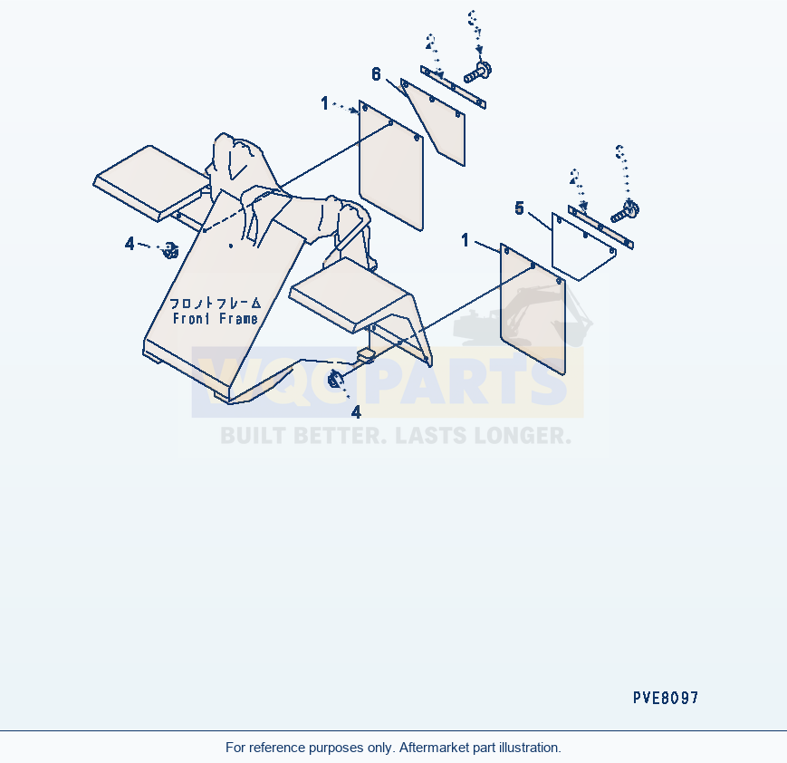 Komatsu WA180PT-3MC Fender (Front Mud Guard) parts diagram